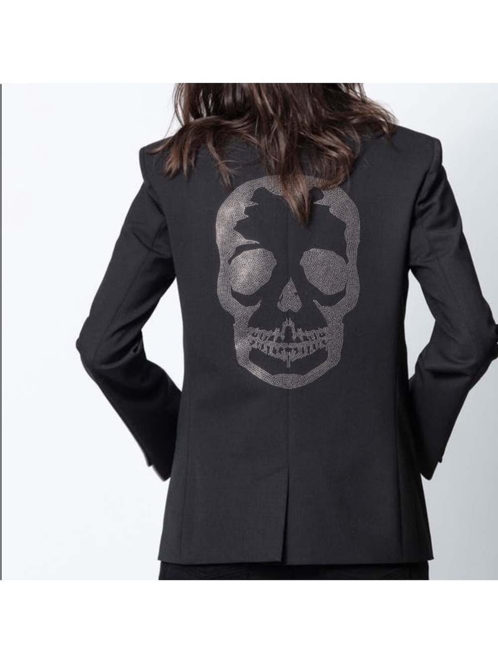 Zadig & Voltaire Black Blazer with Metallic Skull Back